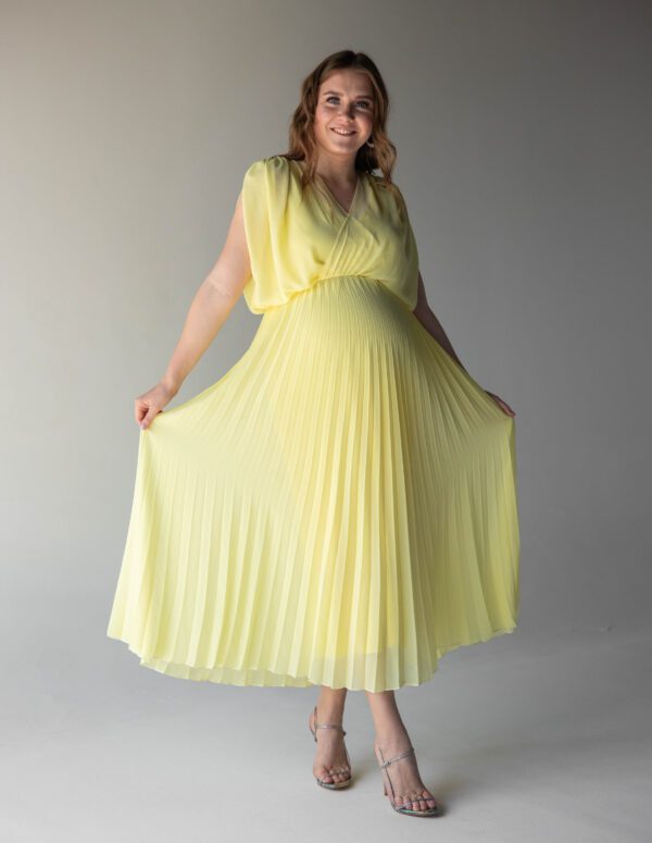 Chiffon Plissé Dress - XXL, Yellow