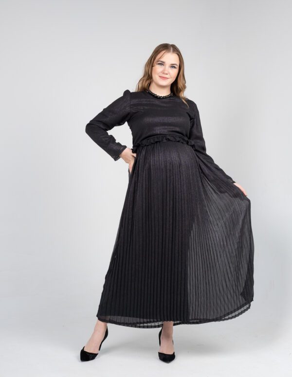 Silver Chiffon Plissé Dress