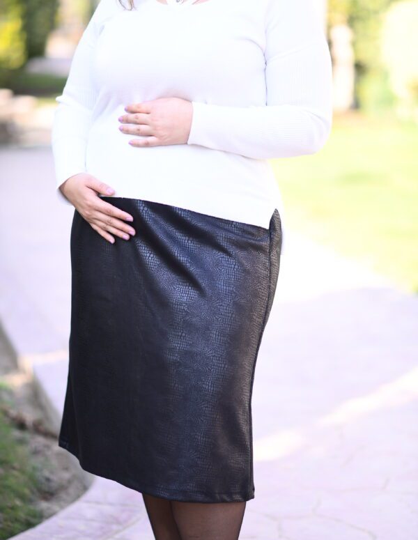 Black leopard Midi Skirt