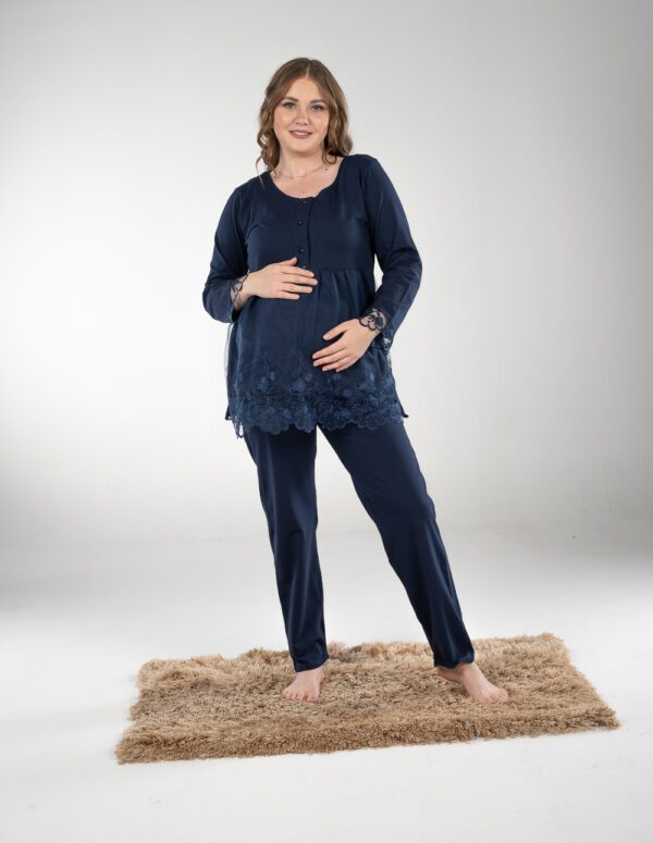 SM204 - Long Sleeve PJ - Dark Blue, S