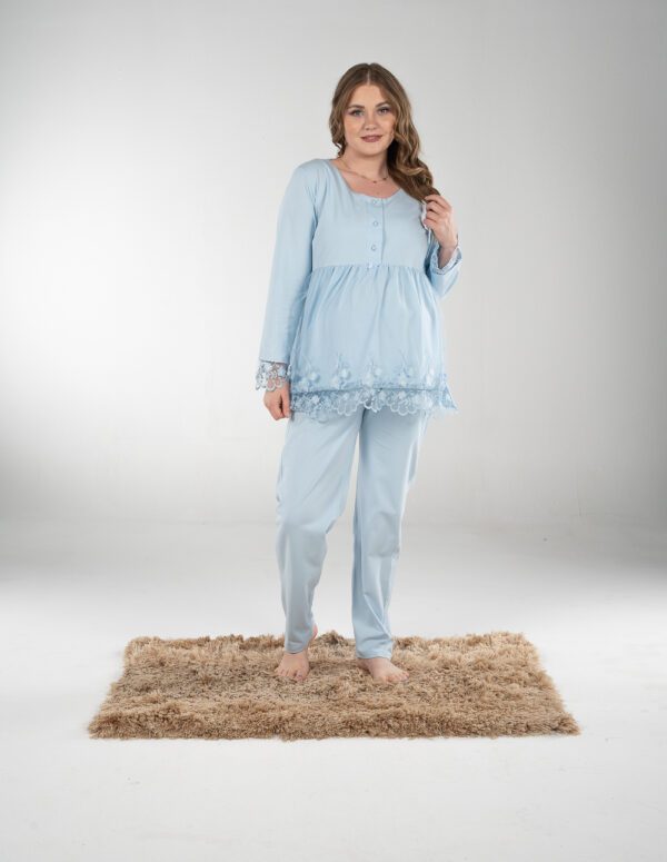 SM204 - Long Sleeve PJ - Baby Blue, XXL