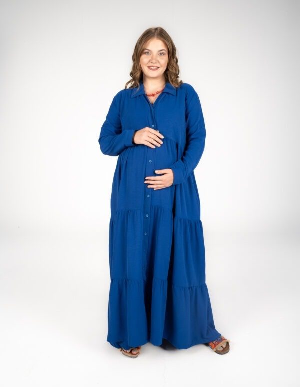 The Fluffy Maxi soft dress - Blue, XXL