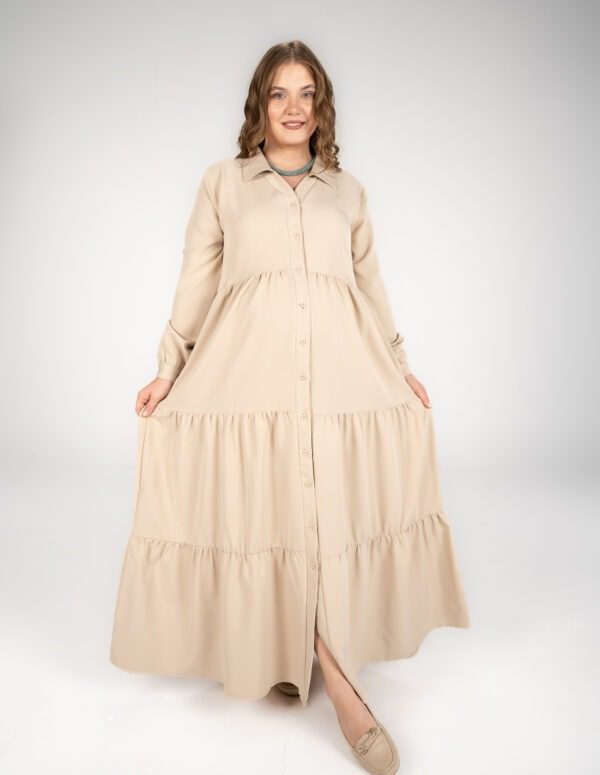 The Fluffy Maxi soft dress - Beige, XXL