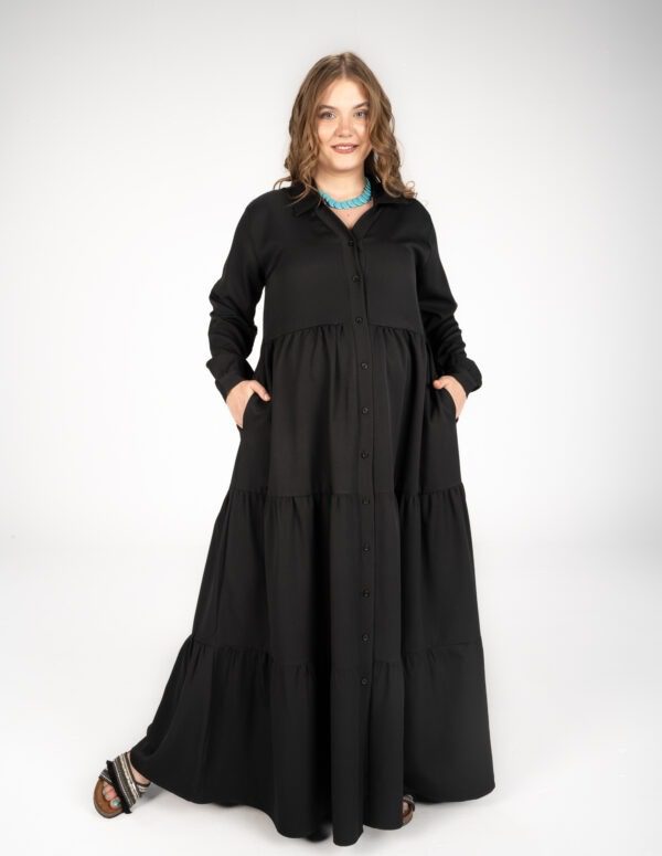 The Fluffy Maxi soft dress - Black, XXL