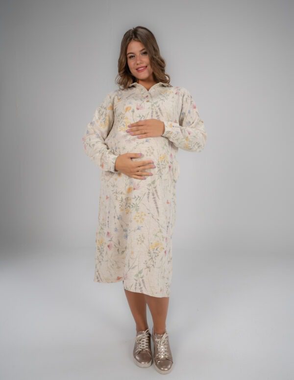 fall and spring maternity linen dress
