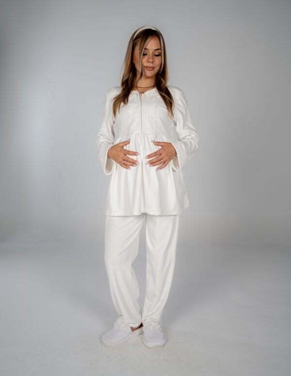 WN204 - Long Sleeve PJ Set - White, XXL