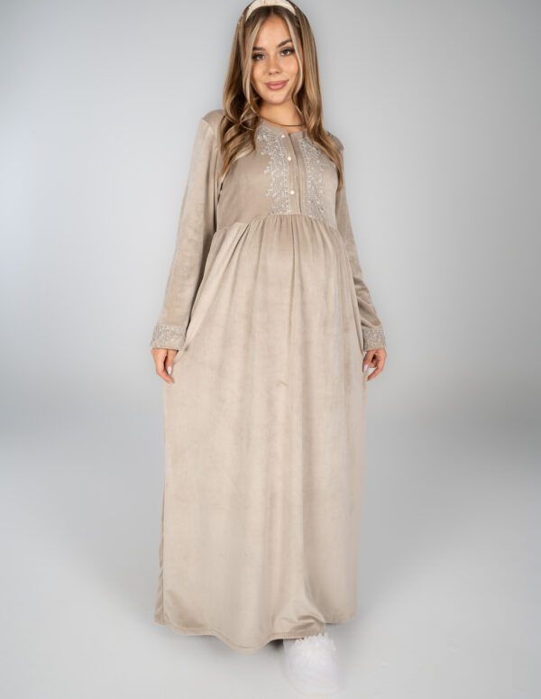 WN204 - Maxi Gown - Beige, XXL