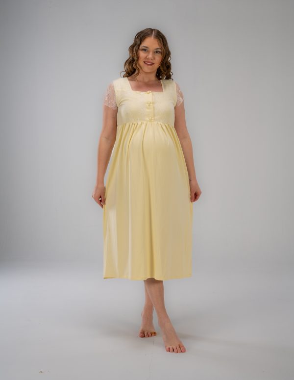 SM205 -Yellow Midi Gown - Yellow, XXL