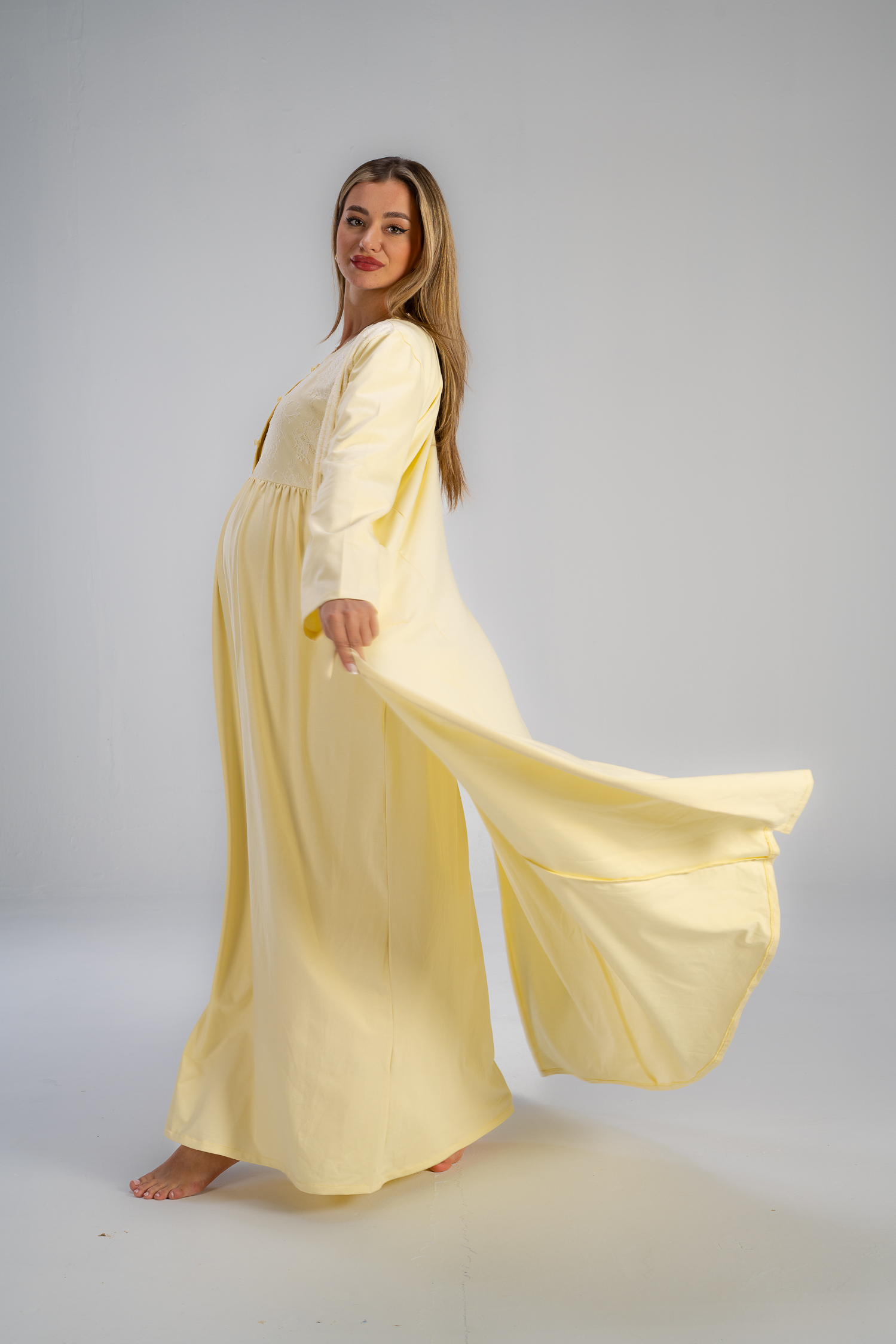 Maternity Summer Long Gown + Robe | Mom To Be