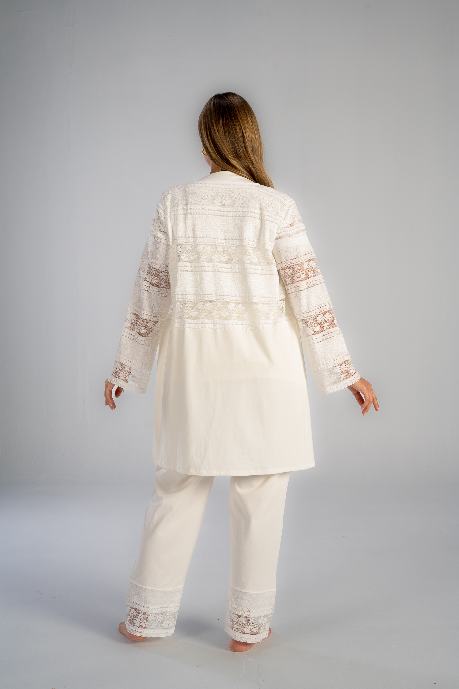 Summer maternity and nursing white pajama set shipping across all Egypt