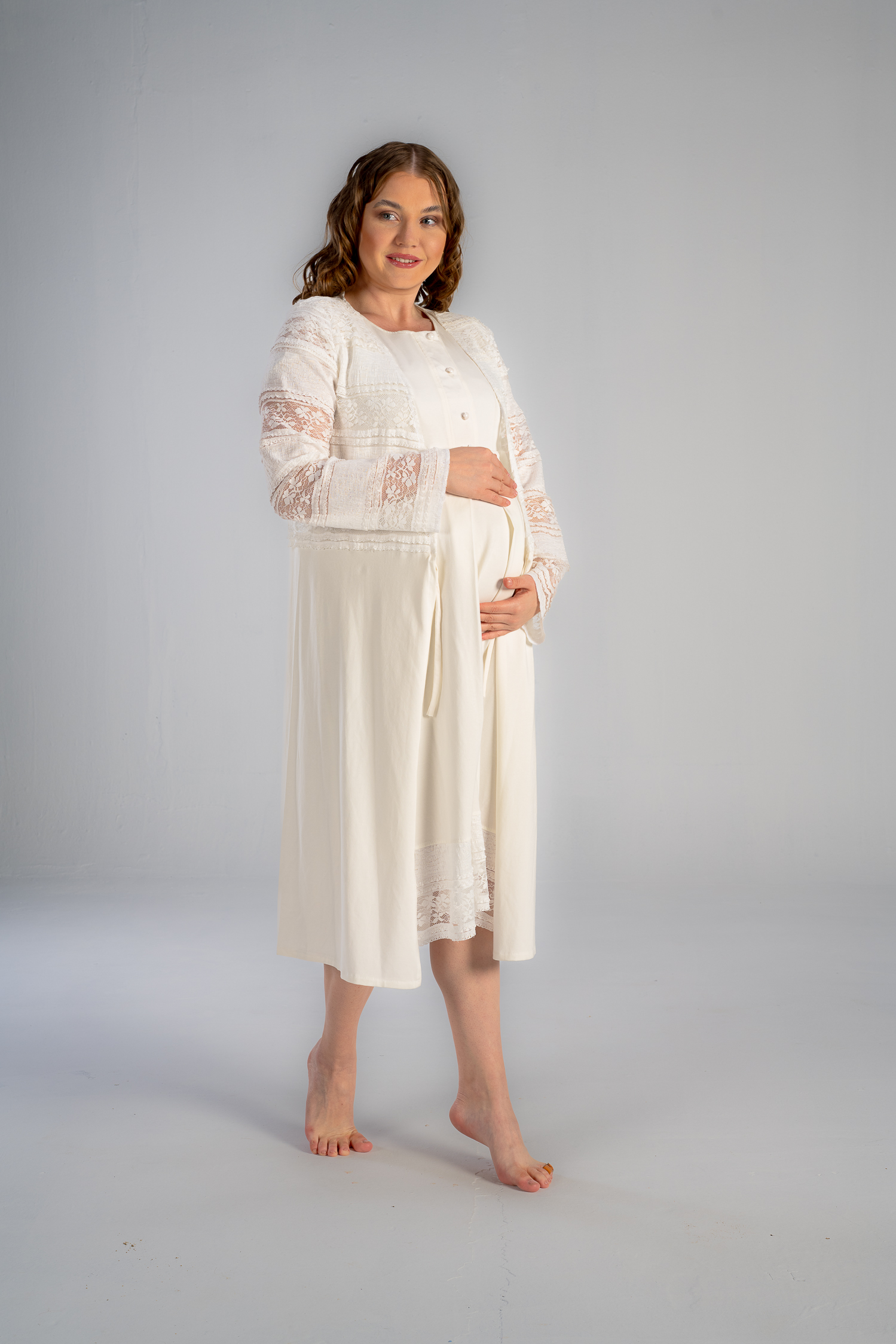 maternity midi nightwear gown