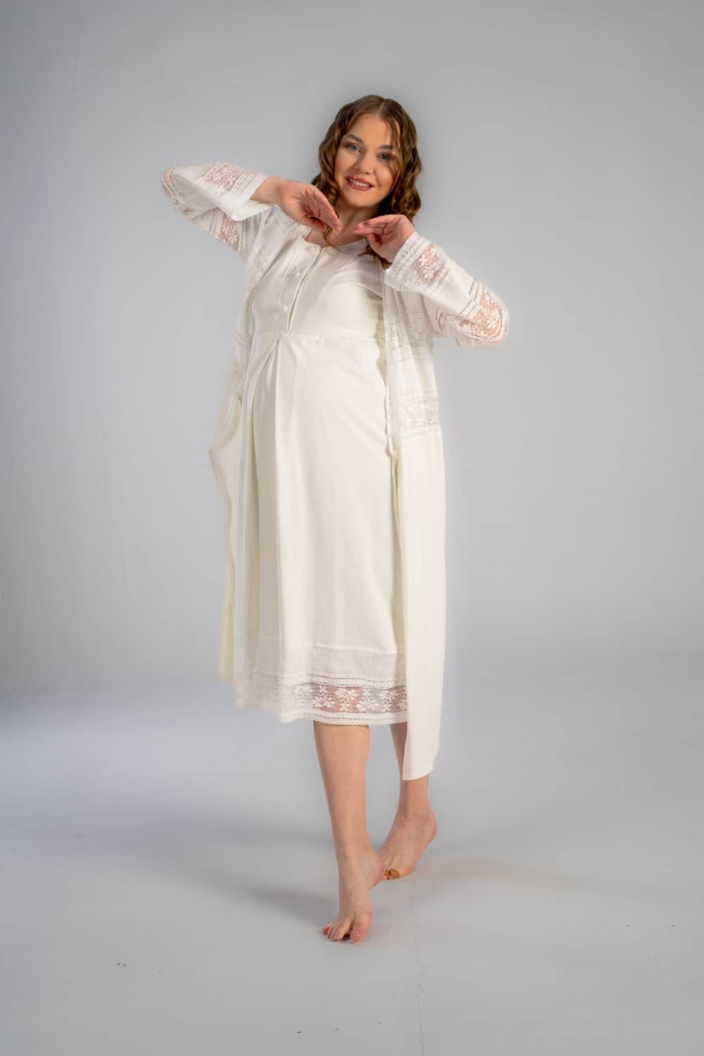 maternity midi nightwear gown