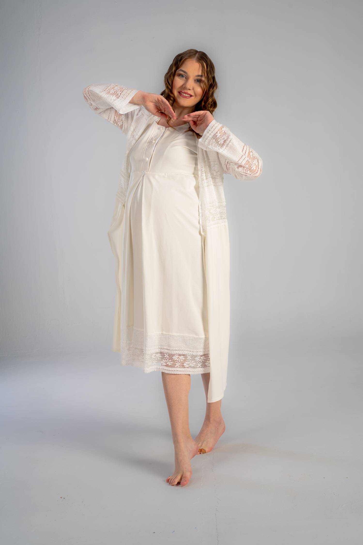 maternity midi nightwear gown