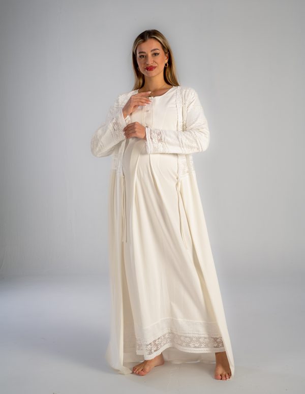 maternity nursing maxi gown set