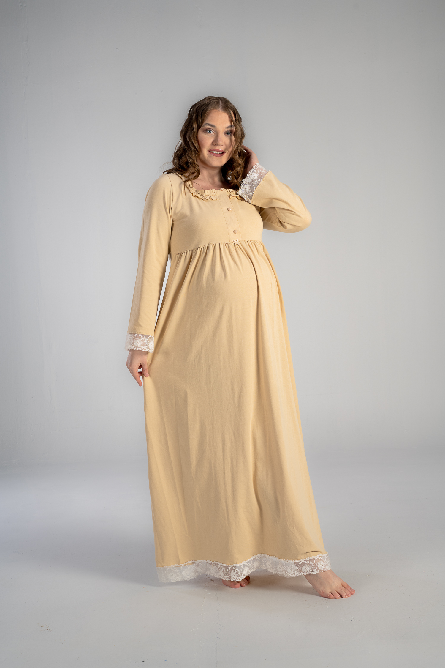 DSC_0809 Comfy maxi maternity gown with sleeves