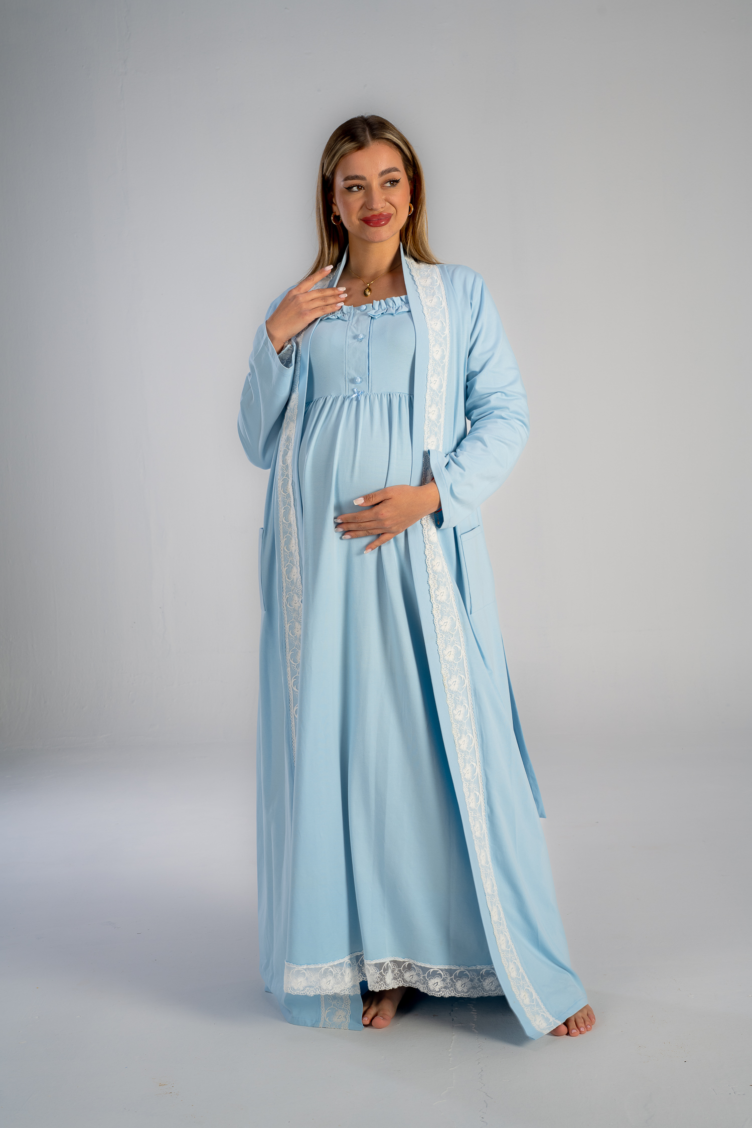 DSC_0838 (1) Comfy maxi maternity gown with sleeves