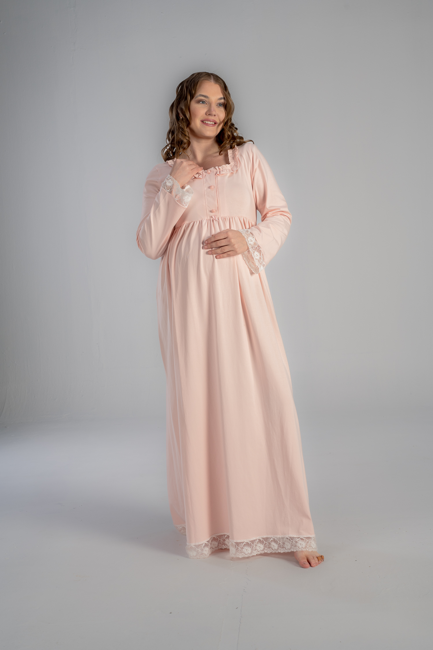 DSC_1271 Comfy maxi maternity gown with sleeves