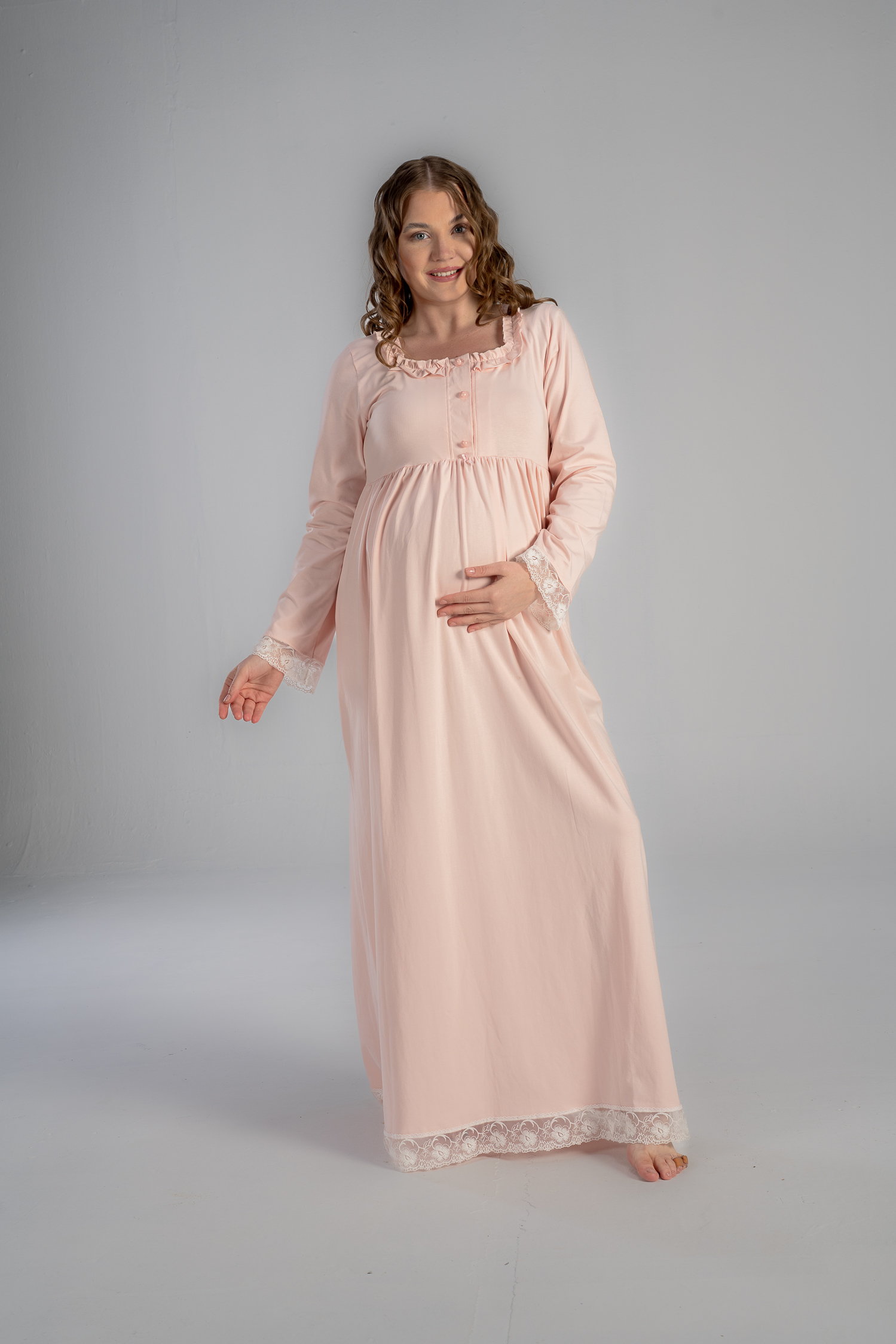 DSC_1272 Comfy maxi maternity gown with sleeves