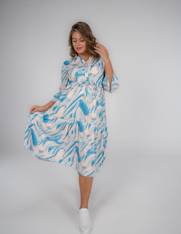 Blue summery midi dress - Blue, XXL