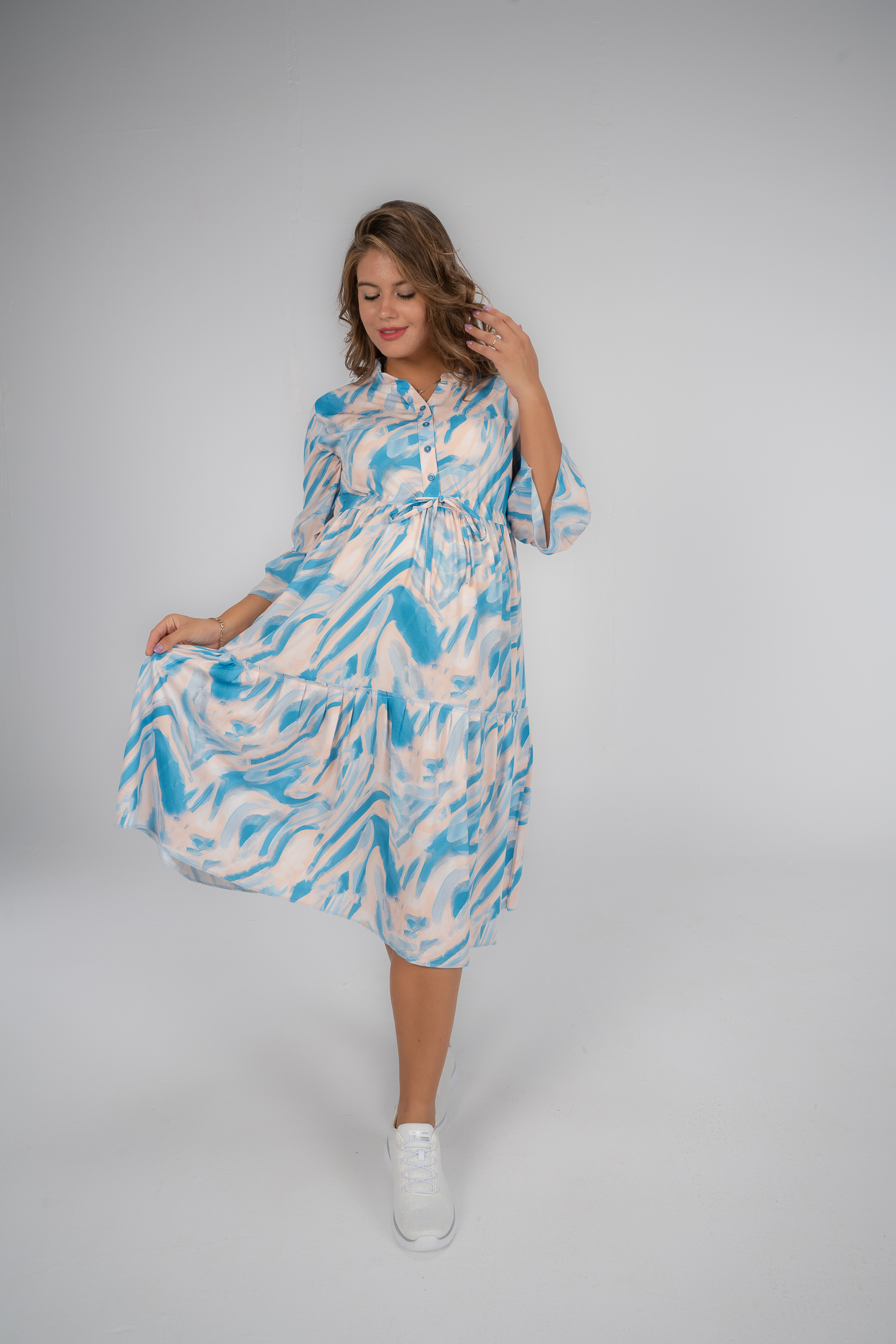 Blue summery midi dress